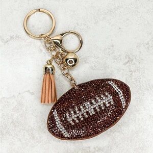 NWT Sparkling Football Keychain/Bag Charm with Tassel